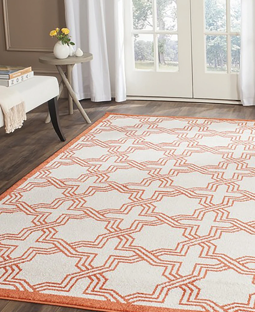 Safavieh Amherst AMT413 Ivory and Orange 4' x 6' Area Rug