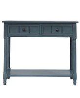 Simplie Fun Daisy Series Console Table Traditional Design With Two Drawers And Bottom Shelf