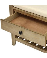 Streamdale Furniture Shoe Rack With Cushioned Seat And Drawers, Multipurpose Entryway Storage Bench