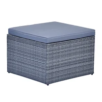 6-Piece All-Weather Wicker Patio Outdoor Dining Conversation Sectional Set With Table