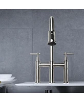 Streamdale Furniture Bridge Kitchen Faucet With Pulldown Spray Head In Spot