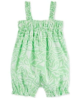Carter's Toddler Girls Floral Twill Cotton Romper