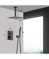 Ceiling Mounted Shower System Combo Set With Handheld And 10 Shower Head