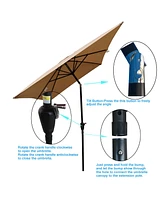 Streamdale Furniture 6 X 9FT Patio Umbrella Outdoor Waterproof Umbrella With Crank And Push Button Tilt