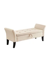 51.5" Bed Bench With Storage Velvet