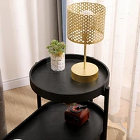 Streamdale Furniture 2-Tier Black Side Table With Storage Sofa Table For Living Room Metal Frame & Wooden Desk End Table