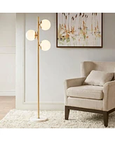 Streamdale Furniture Holloway 3-Globe Light Floor Lamp With Marble Base