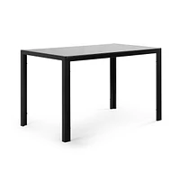 5-Piece Dining Set: Glass Table, 4 Leather Chairs