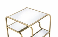 Streamdale Furniture Astrid End Table in Gold & Mirror