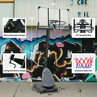 Streamdale Furniture Portable 6-10FT Outdoor Basketball Hoop