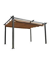 Simplie Fun 10FT Retractable Pergola Canopy for Outdoor Sun Shelter