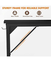 Simplie Fun Modern Simple Style Wooden Work Office Desks With Storage, 31 Inch, Black