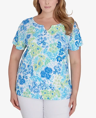 Hearts Of Palm Plus Feeling The Lime Short Sleeve Top