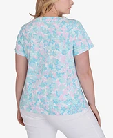 Hearts Of Palm Plus Spring Into Action Short Sleeve Top