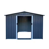 Outdoor Storage Shed 8 X 6 Ft Large Metal Tool Sheds, Heavy Duty Storage House Sliding Doors