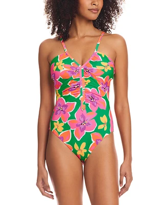 Sanctuary Women's Shirred-Front One-Piece Swimsuit