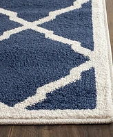 Safavieh Amherst AMT421 Navy and Beige 2'3" x 9' Runner Area Rug