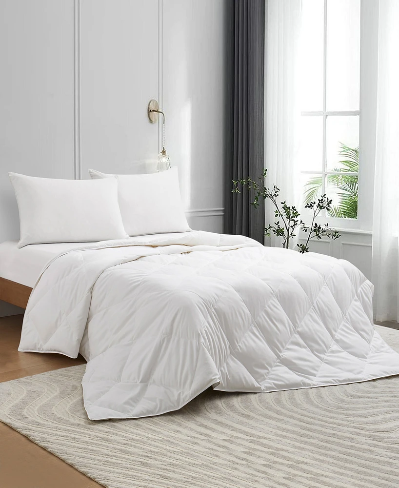 Unikome Lightweight White Goose Down Feather Fiber Comforter, King