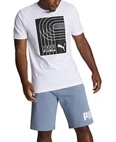 Puma Men's Regular-Fit Big Logo-Print Fleece 10" Shorts