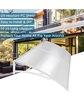 Yescom 80"x40" Outdoor Awning Patio Window Door Canopy Cover Uv Protection Hollow Sheet