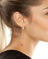 Betsey Johnson Faux Stone Fruit Mismatch Linear Earrings - Multi