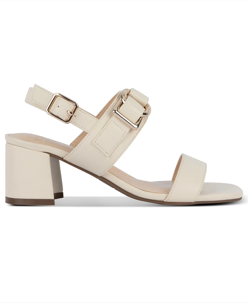 Jones New York Women's Yahssa Buckled Block Heel Dress Sandals