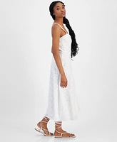 Tinsel Juniors' Lace Sweetheart-Neck Corset Midi Dress