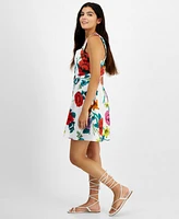 Tinsel Juniors' Floral Belted Fit & Flare Dress