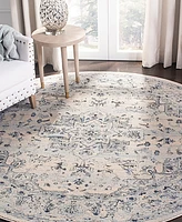 Safavieh Charleston CHL411 Ivory and Light Blue 6'7" x 6'7" Round Area Rug