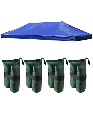 InstaHibit 10x20 Ft Pop up Canopy Top with 4 Sand Weight Bags Beach Camping Yard