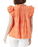 Sam Edelman Women's Rey Cotton Ruffle-Sleeve Blouse