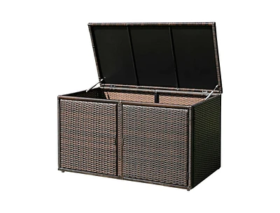 Slickblue 88 Gallon Garden Patio Rattan Storage Container Box