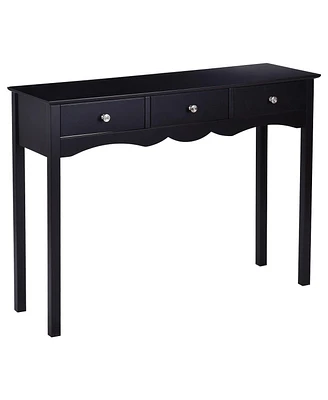 Slickblue Hall table Side Table w/ 3 Drawers-Black