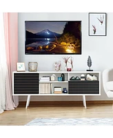 Slickblue Mid-Century Modern Tv Stand for TVs up to 65 Inch with Storage Shelves