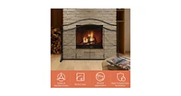 Slickblue Single Panel Fireplace Screen Free Standing Spark Guard Fence