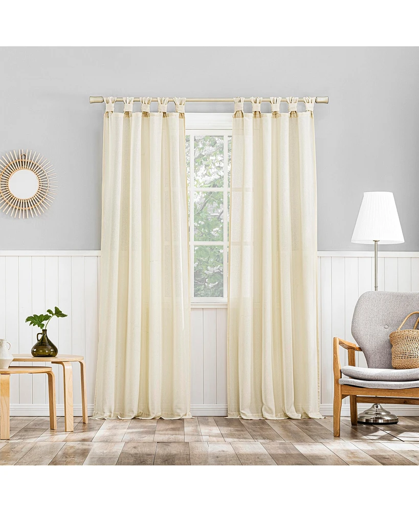 Hathaway Twist Tab Semi-Sheer Tab Top Curtain Panel