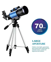 Sugift Telescope 70mm Aperture 400mm Az Mount Telescope with Stand and Phone Adapter for Kids