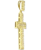 Men's Diamond Textured Cross Pendant (1/4 ct. t.w.) in 10k gold