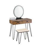 Slickblue Industrial Makeup Dressing Table with 3 Lighting Modes