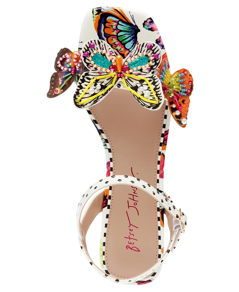 Betsey Johnson Women's Lotty Butterfly Block-Heel Sandals