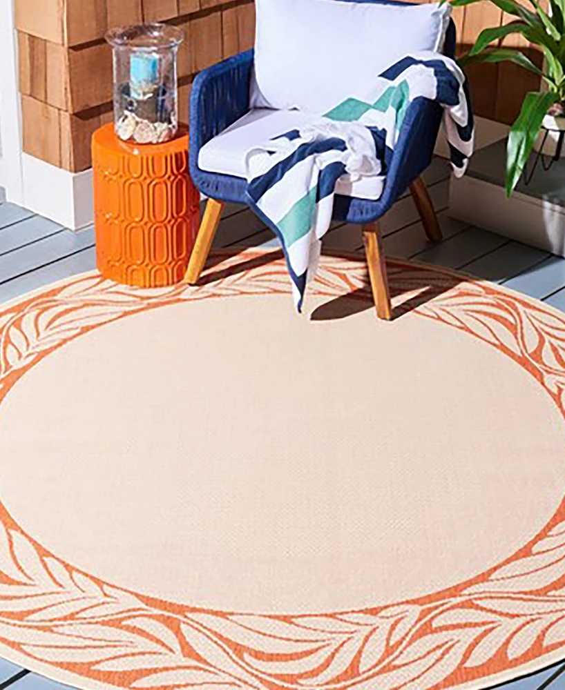 Safavieh Courtyard CY1551 Natural and Terra 6'7" x 6'7" Round Outdoor Area Rug
