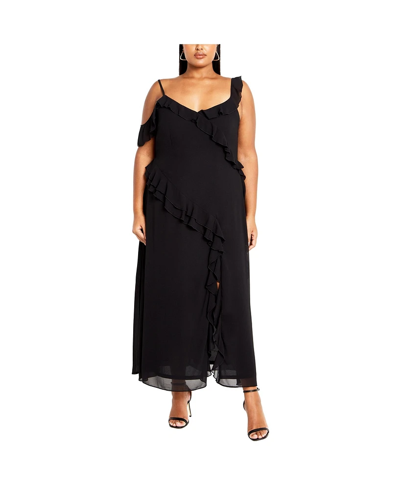 City Chic Plus Ruffle Love Maxi Dress