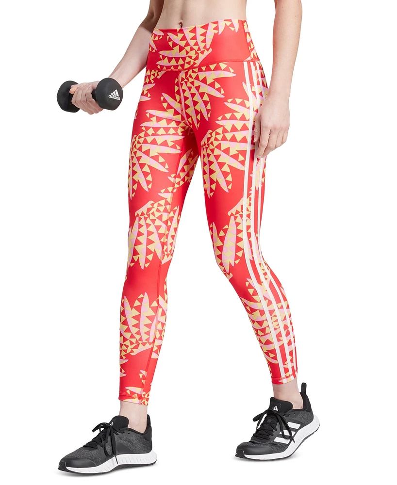 adidas x Farm Rio Women's Printed 3-Stripes 7/8 Leggings