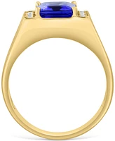 Effy Men's Tanzanite (3-1/3 ct. t.w.) & Diamond (1/6 ct. t.w.) Ring in 14k Gold