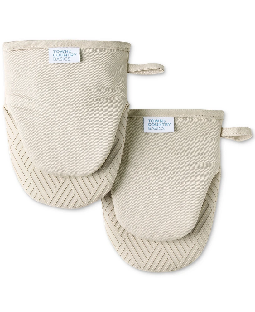 Town & Country Living Basics Silicone Basketweave Mini Oven Mitts, Set of 2