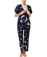 kimi + kai Maternity Birdie Nursing 2-Piece Pajama Set