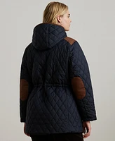 Lauren Ralph Plus Hooded Quilted Anorak Coat