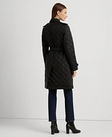 Lauren Ralph Women's Belted Velboa-Lined Quilted Trench Coat