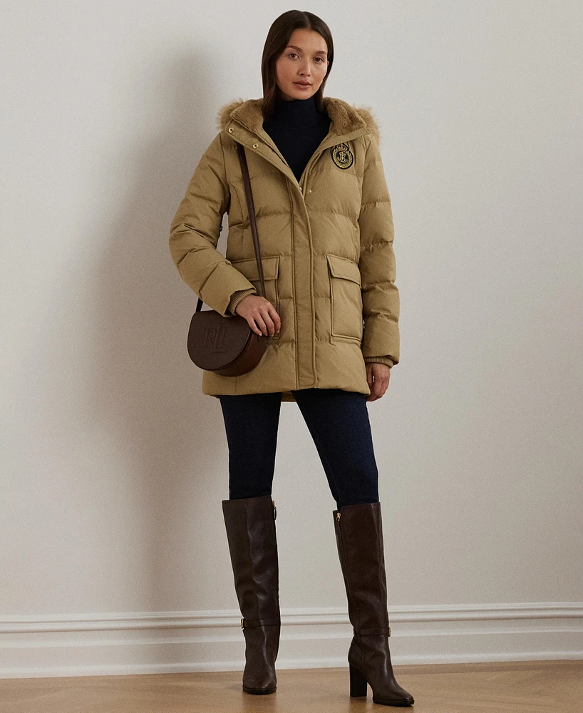 Lauren Ralph Women's Hooded Crest Puffer Coat