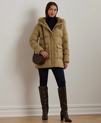 Lauren Ralph Women's Hooded Crest Puffer Coat